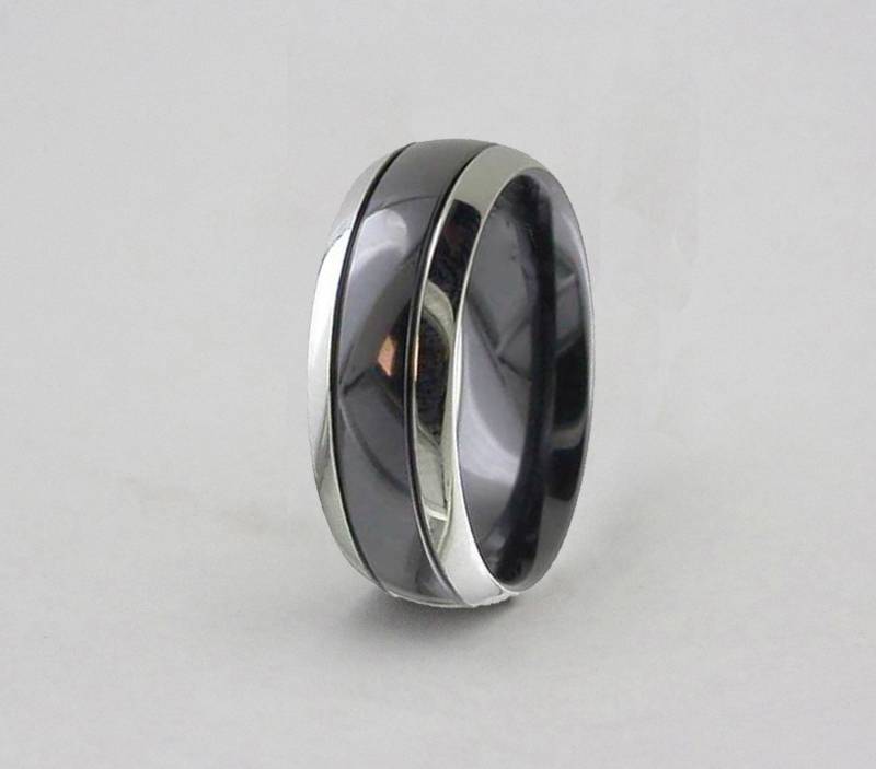 Schwarze Zirkonium Ring, Schwarze Hochzeitsband, Ehering, Herren Ehering von ArahJamesTitanium