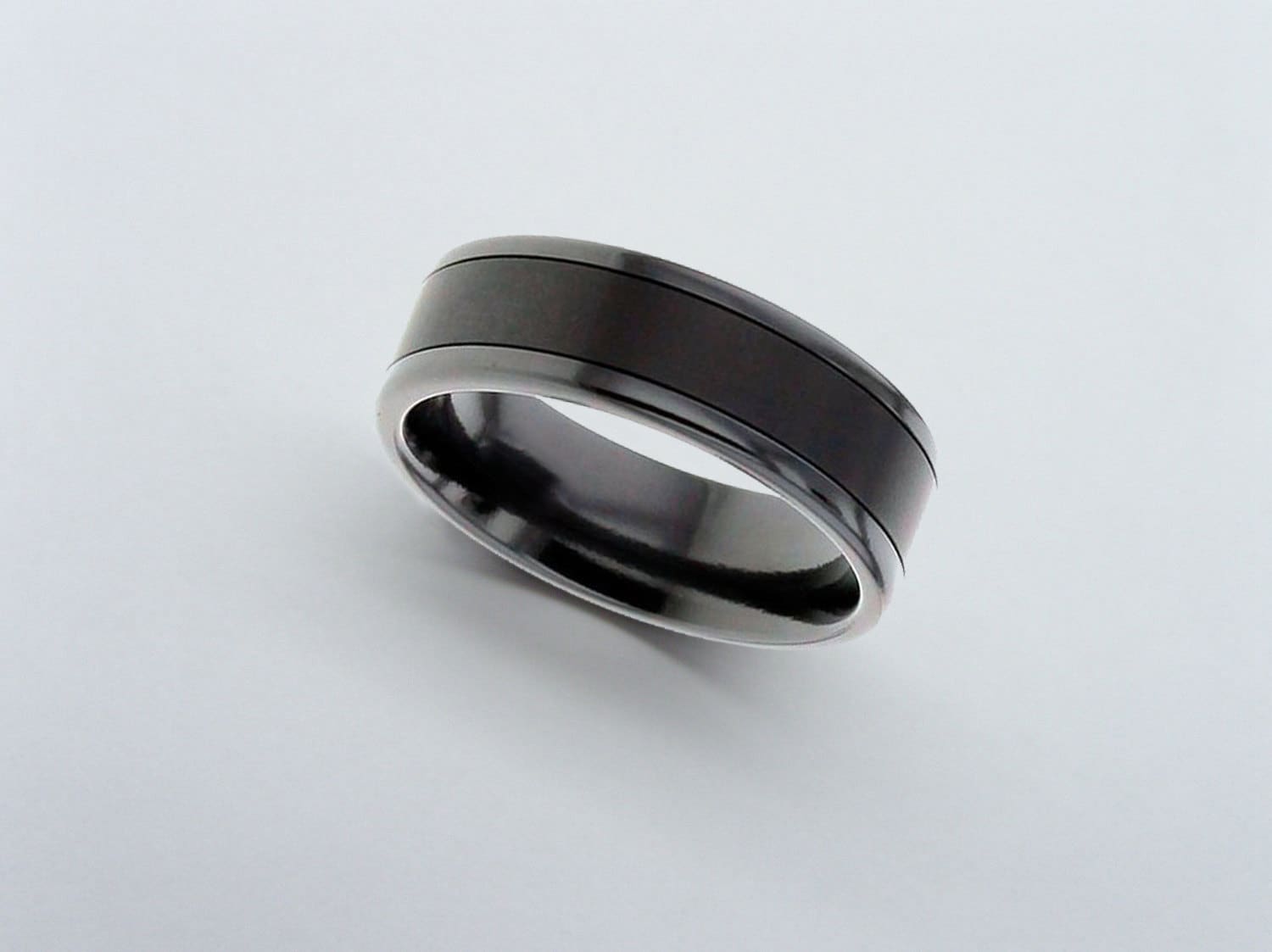 Schwarze Zirkonium Ring, Schwarze Hochzeitsband, Ehering, Herren Ehering von ArahJamesTitanium