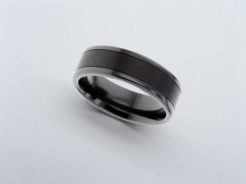 Schwarze Zirkonium Ring, Schwarze Hochzeitsband, Ehering, Herren Ehering von ArahJamesTitanium