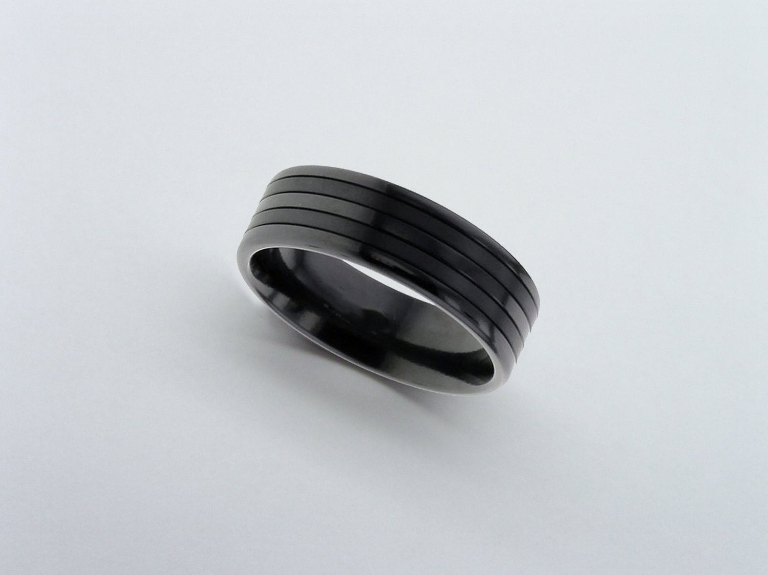 Schwarze Zirkonium Ring, Schwarze Hochzeitsband, Ehering, Herren Ehering von ArahJamesTitanium