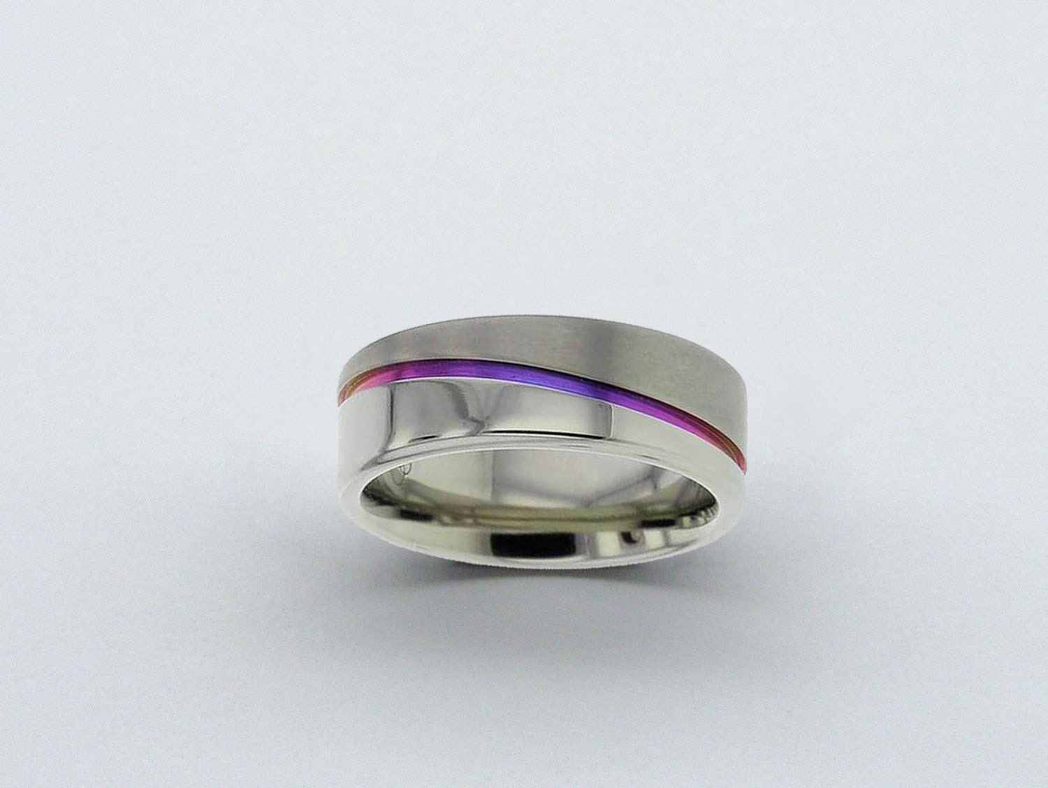 Zirkonium-Hochzeitsband, Eloxierte Zirkonium Ring, Lila Blau Ehering, Herren Ehering von ArahJamesTitanium