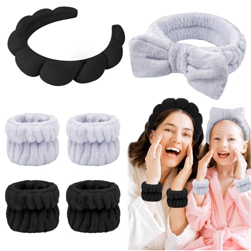 Araluky 6 Stück flauschige Frottee-Haarbänder und Armbänder für Hautpflege, Make-up-Entfernung und Dusche Araluky 6 Stück flauschige Frottee-Haarbänder und Armbänder für Hautpflege, Make-up-Entfernung und Dusche von Araluky