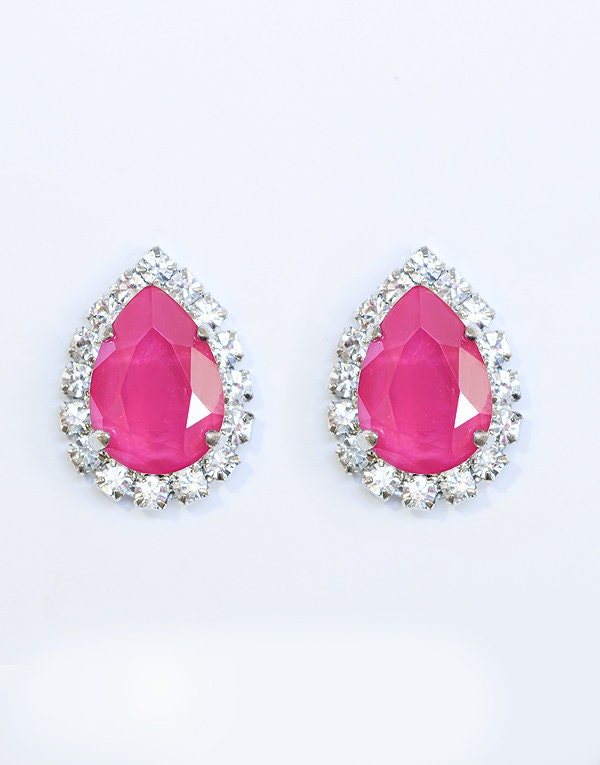 Rosa Birne Swarovski Ohrstecker, Swarovski-Kristallen, Rosa Swarovski, Ohrringe, Tropfen Schmuck Rosa Birne Swarovski Ohrstecker, Swarovski-Kristallen, Rosa Swarovski, Ohrringe, Tropfen Schmuck von AramintaLandale