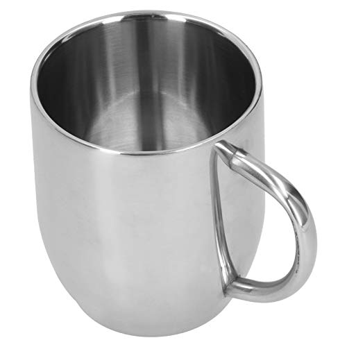 Edelstahl-KAFFEEBECHER Doppelschicht Mark Cup VERDICKERER Griff 350ML BÜRO von Aramox