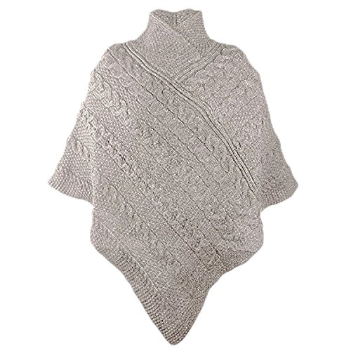 100 % Merinowolle Aran Crafts Damen Strick-Poncho Pastinake von Aran Crafts