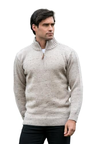 Aran Crafts 1/4 Zip Plain Sweater von Aran Crafts