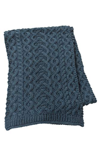 Aran Crafts Damen Strickschal mit Herzmuster, 100% superweiche Merinowolle - Grün - von Aran Crafts