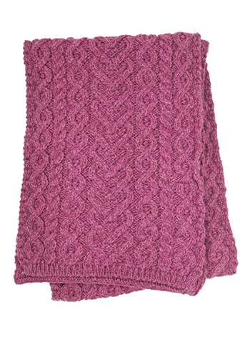 Aran Crafts Super Soft Heart Design Scarf Magenta Pink Colour von Aran Crafts