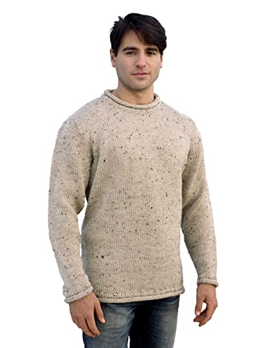 Aran Crafts Herren Pullover mit Rollkragen (100% Wolle), Skiddaw, Large von Aran Crafts