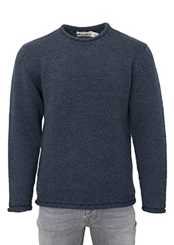 Aran Crafts Herren-Pullover mit lockigem Ausschnitt (100% Wolle), Blackwatch, Medium von Aran Crafts
