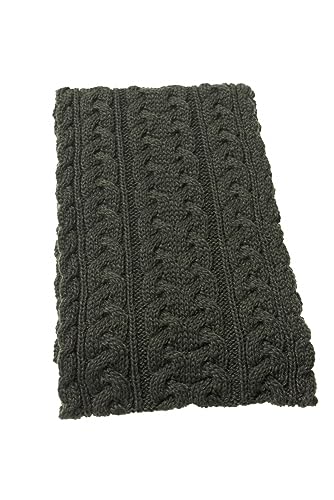 Aran Crafts Irischer Schal mit Zopfmuster, schwer, für kaltes Wetter, 25,4 x 162,6 cm, 100% Merinowolle, Grün (Army Green), Einheitsgröße von Aran Crafts