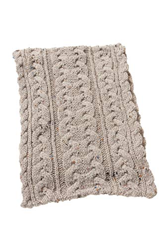 Aran Crafts Irischer Schal mit Zopfmuster, schwer, für kaltes Wetter, 25,4 x 162,6 cm, 100% Merinowolle, Haferflocken (Oatmeal), Einheitsgröße von Aran Crafts