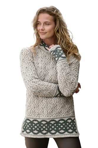 Aran Crafts Ladies Ranelagh Jacquard Sweater von Aran Crafts