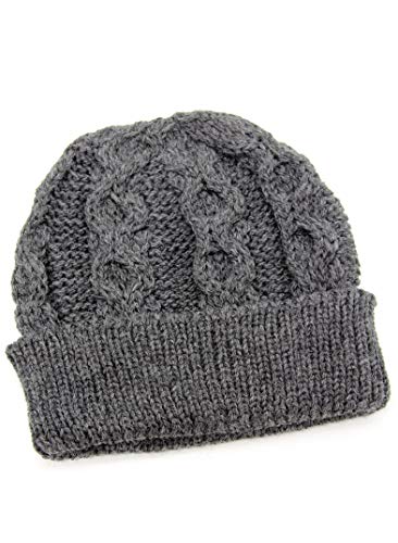 Aran Crafts One Size Irish Cable Knitted Honeycomb Hat (100% Merino Wool), Dunkelgrau, Einheitsgröße von Aran Crafts