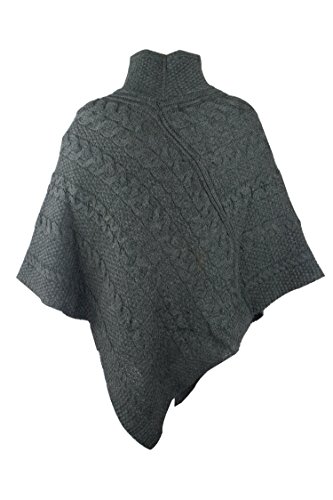 Aran-Zopfponcho, anthrazit von Aran Crafts