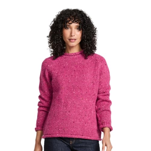 ARAN Pullover pink aus Donegal- Tweedgarn, Gr.L Damen von Aran Woollen Mills