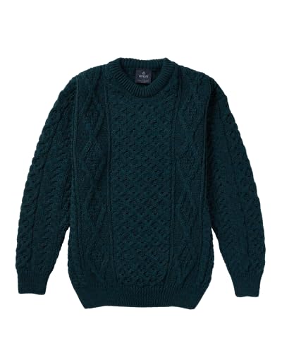Aran Woollen Mills Herren Wollpullover Fischerpullover Made in Irland (DE/NL/SE/PL, Alphanumerisch, L, Regular, Regular, Marine) von Aran Woollen Mills