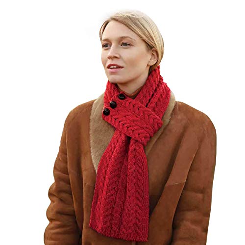 Aran Woollen Mills Irischer Loop-Schal für Damen 100% Merinowolle, hergestellt in Irland (Chili Pfeffer) von Aran Woollen Mills