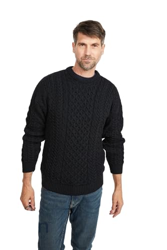 Aran Woollen Mills Irischer Pullover Strickpullover Wollpullover Sweater aus Merinowolle für Herren von Aran Woollen Mills