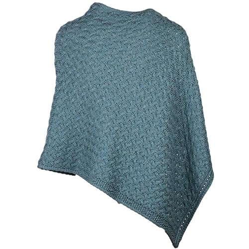 Aran Woollen Mills Superweicher irischer Cap/Poncho aus Merinowolle, geknöpft - - Einheitsgröße von Aran Woollen Mills