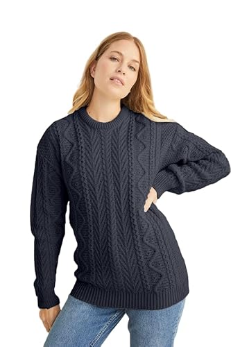 Aran Woollen Mills Traditioneller Langarm Pullover aus 100% Merinowolle, Unisex von Aran Woollen Mills
