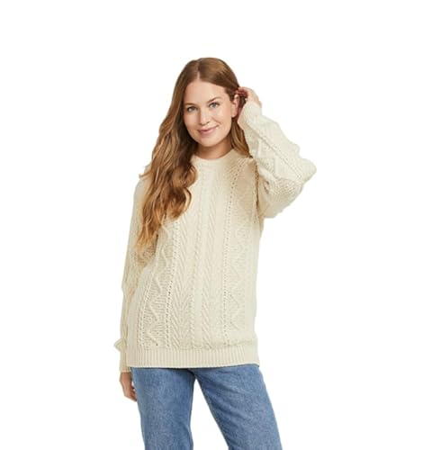 Aran Woollen Mills Traditioneller Langarm Pullover aus 100% Merinowolle, Unisex von Aran Woollen Mills