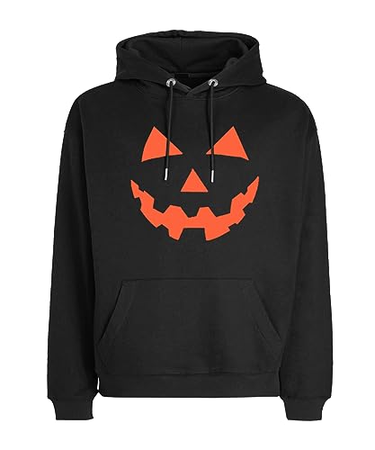 Arankhiger Herren Halloween Sweatshirt Spooky Graphic Hoodies Langarm Pullover mit Taschen Schwarz 2XL von Arankhiger