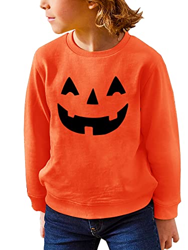 Arankhiger Kürbis Pullover Halloween Kinder Grafikdruck Sweatshirt Mädchen Rundhals Pullover 152 von Arankhiger