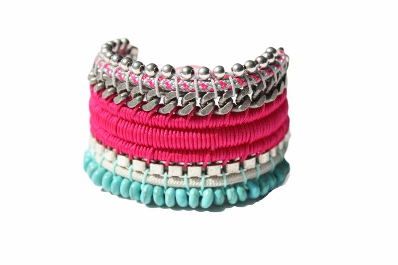 Guayabal Pink Gewebtes Grobstrick Armband von Araracuara