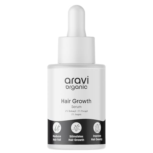 Aravi Organic Haarwachstums-Serum mit 3 % Redensyl, 2 % Anagain, 2 % Procapil, für Haarwachstum und Haarausfallkontrolle, für Männer und Frauen, 1 F von Aravi Organic