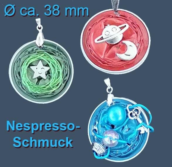 Toller Kettenanhänger Aus Nespresso-Kapseln - Mit Kette Upcycling Toller Kettenanhänger Aus Nespresso-Kapseln - Mit Kette Upcycling von Araxya