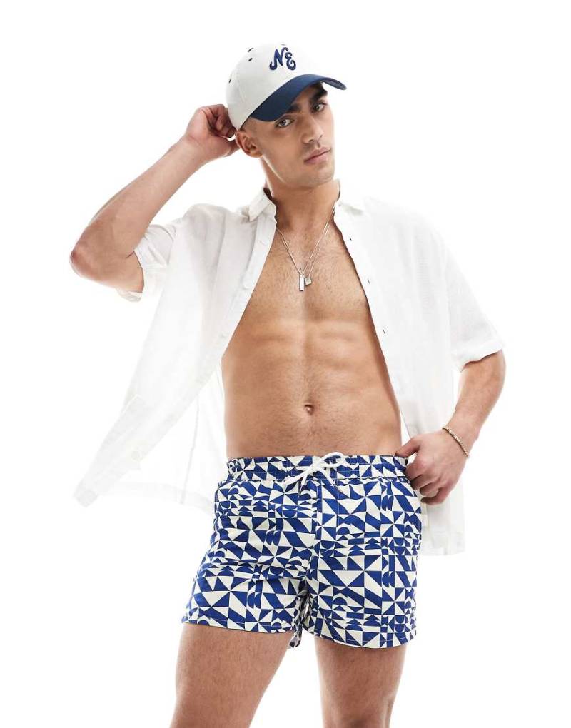 Aray - Badeshorts mit abstraktem Print in Marineblau von Aray