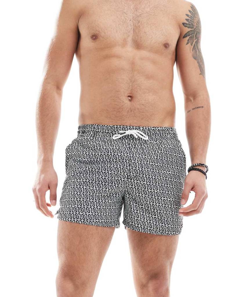 Aray - Badeshorts mit geometrischem Print in Schwarz und Weiß-Bunt von Aray