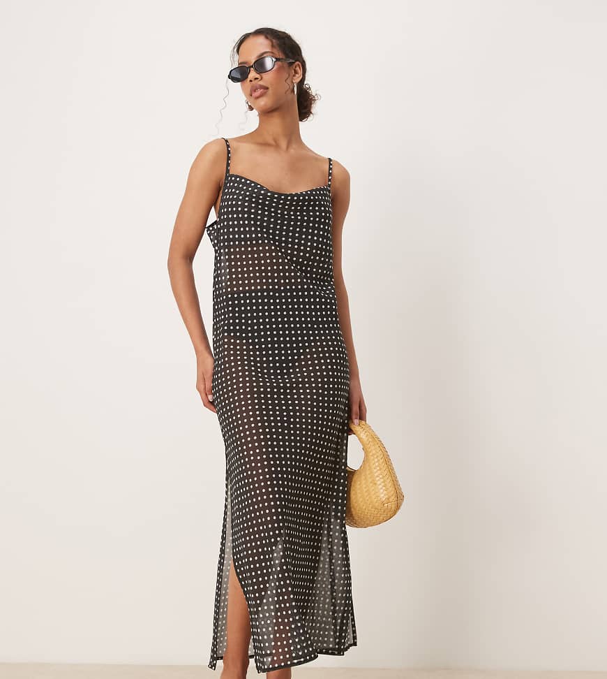 Aray - Maxi-Strandkleid in Schwarz mit Punktemuster von Aray