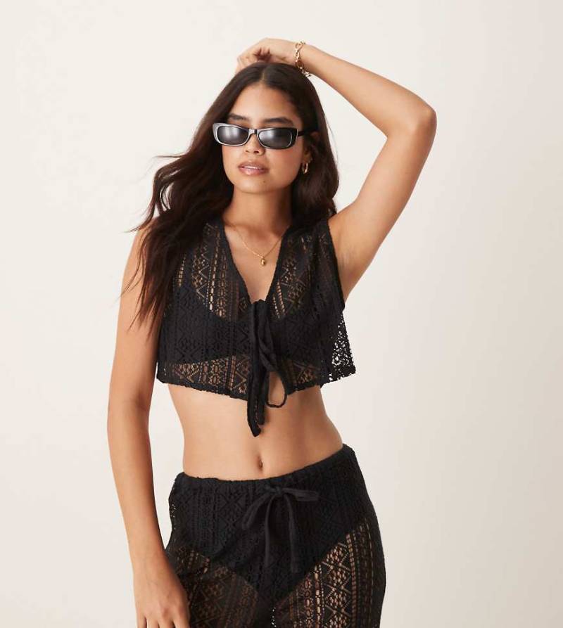 Aray - Strand-Weste aus Spitze in Schwarz, Kombiteil von Aray