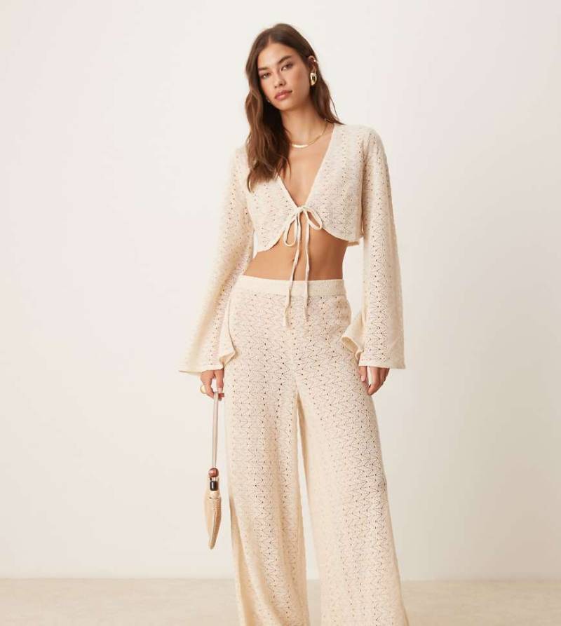 Aray - Strandhose aus Häkelstrick in Beige-Neutral von Aray