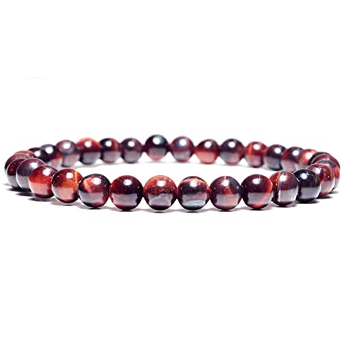 Armbänder for Männer und Frauen, 4/6/8/10/12 mm, rund, glatte Perlen, minimalistischer Yoga-Schmuck, 6 mm (Color : 6mm) von Arazi