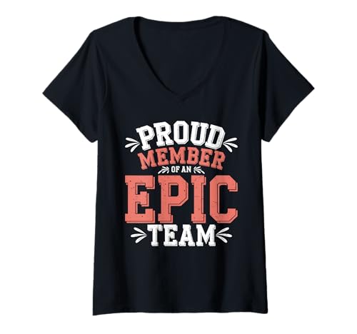 Damen Proud Member Of An Epic Team Angestellte APRRECIATION - T-Shirt mit V-Ausschnitt von Arbeitsplatz -Mitarbeitermotivation