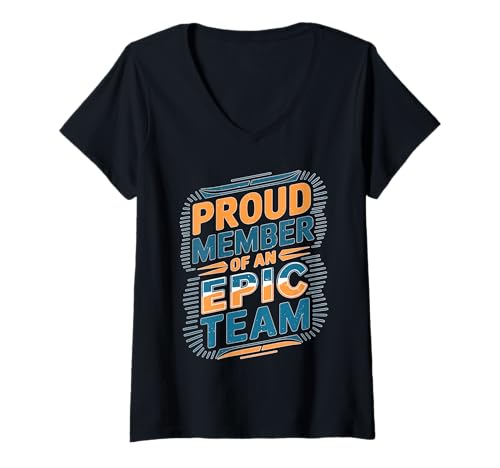 Damen Proud Member Of An Epic Team Angestellte APRRECIATION T-Shirt mit V-Ausschnitt von Arbeitsplatz -Mitarbeitermotivation