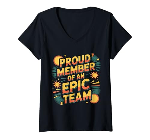 Damen Proud Member Of An Epic Team Angestellte APRRECIATION ||-- T-Shirt mit V-Ausschnitt von Arbeitsplatz -Mitarbeitermotivation