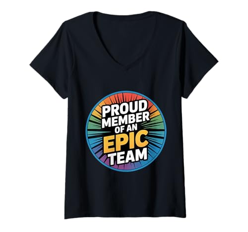 Damen Proud Member of An Epic Team Angestellte APRRECIATION |- T-Shirt mit V-Ausschnitt Damen Proud Member of An Epic Team Angestellte APRRECIATION |- T-Shirt mit V-Ausschnitt von Arbeitsplatz -Mitarbeitermotivation
