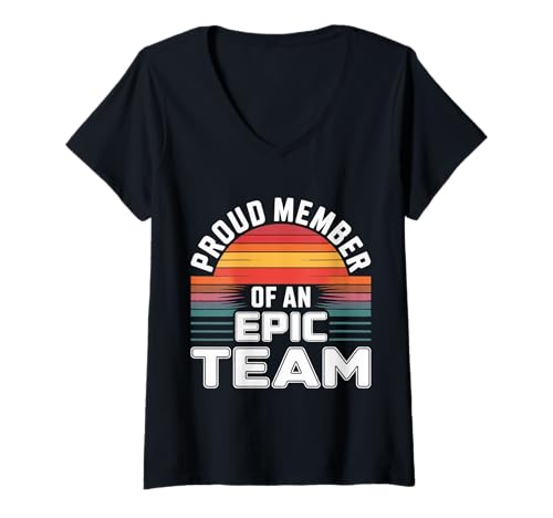 Damen Proud Member of An Epic Team Angestellte APRRECIATION |- T-Shirt mit V-Ausschnitt Damen Proud Member of An Epic Team Angestellte APRRECIATION |- T-Shirt mit V-Ausschnitt von Arbeitsplatz -Mitarbeitermotivation