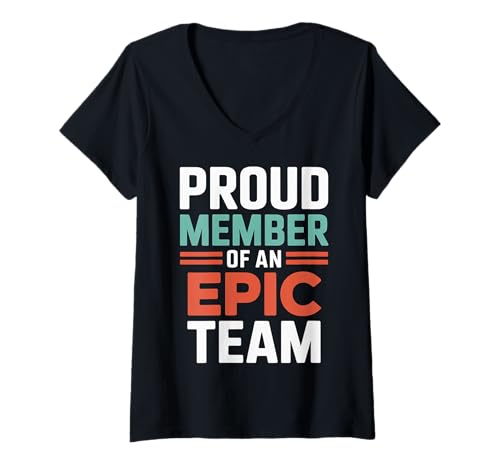 Damen Proud Member of An Epic Team Angestellte APRRECIATION |- T-Shirt mit V-Ausschnitt Damen Proud Member of An Epic Team Angestellte APRRECIATION |- T-Shirt mit V-Ausschnitt von Arbeitsplatz -Mitarbeitermotivation