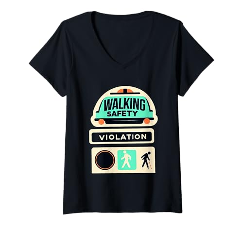 Damen Walking Safety Violation Arbeitnehmer am Arbeitsplatz |---- T-Shirt mit V-Ausschnitt Damen Walking Safety Violation Arbeitnehmer am Arbeitsplatz |---- T-Shirt mit V-Ausschnitt von Arbeitsplatz mit Angestelltem