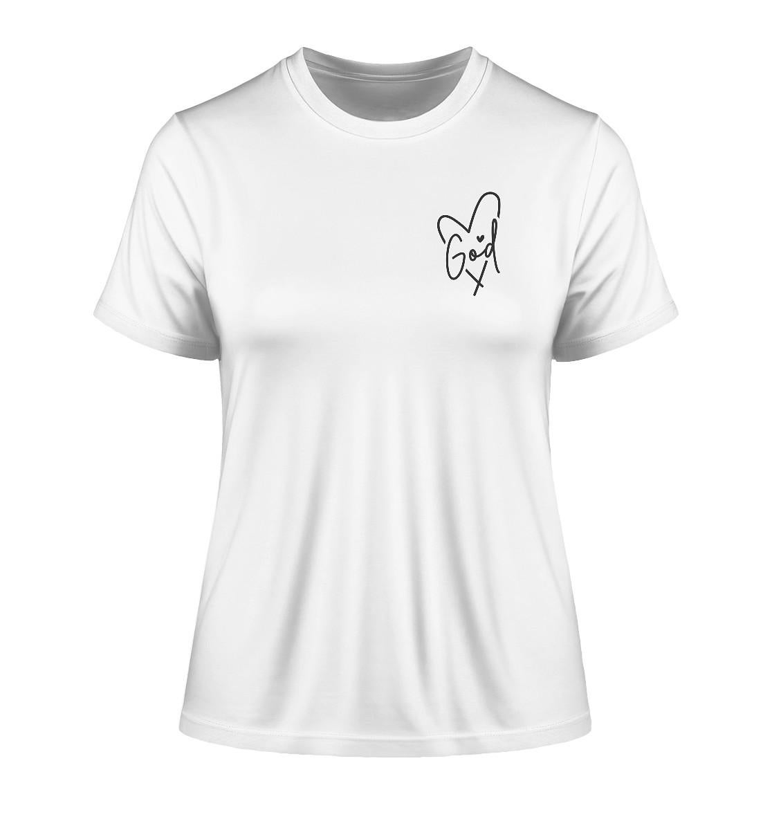 God Front & Back - Fitted Ladies Organic Shirt von ArbelitaArts