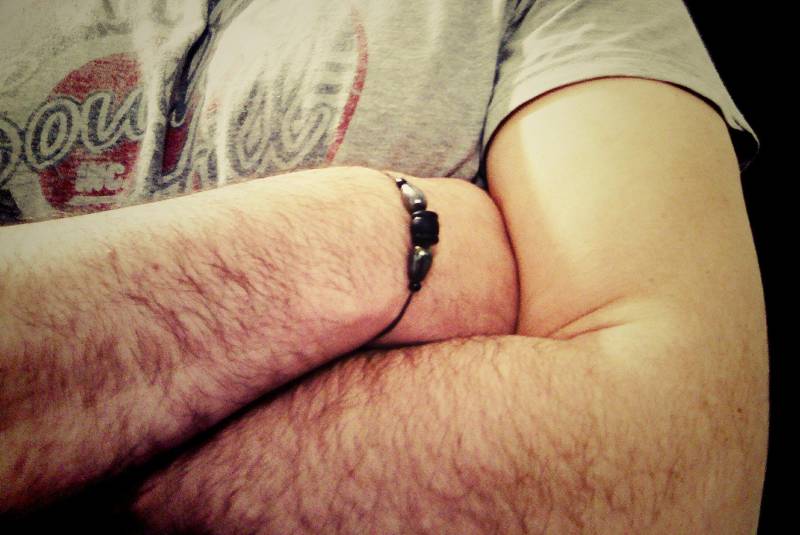 Herrenarmband Aus Baumwollkordel Und Keramikperlen, Verstellbares Armband von ArborescenceAtelier