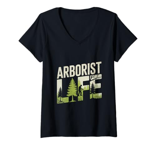Damen Arborist Life Baumpfleger T-Shirt mit V-Ausschnitt Damen Arborist Life Baumpfleger T-Shirt mit V-Ausschnitt von Arborist Tree Care Professional