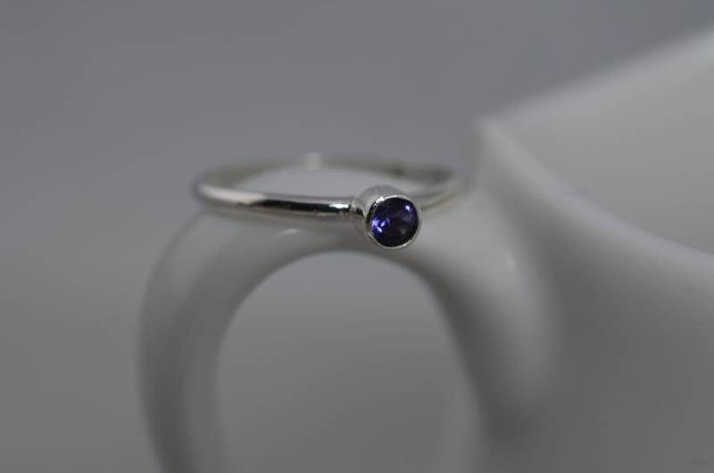 3 Mm Edelstein Ring, Sterling Silber Iolith von ArbotiqueDesigns