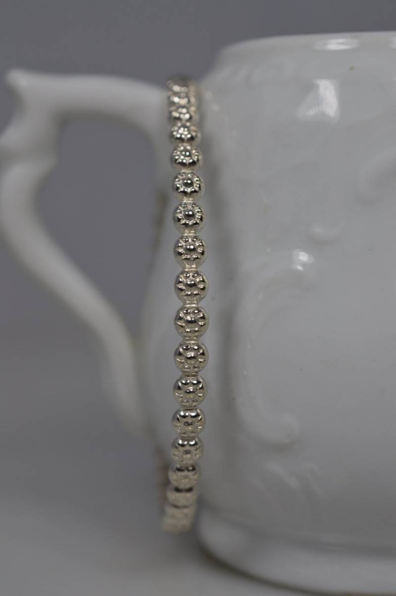 Daisy Flower Sterling Silber Armreif 925Er Silberstapel von ArbotiqueDesigns