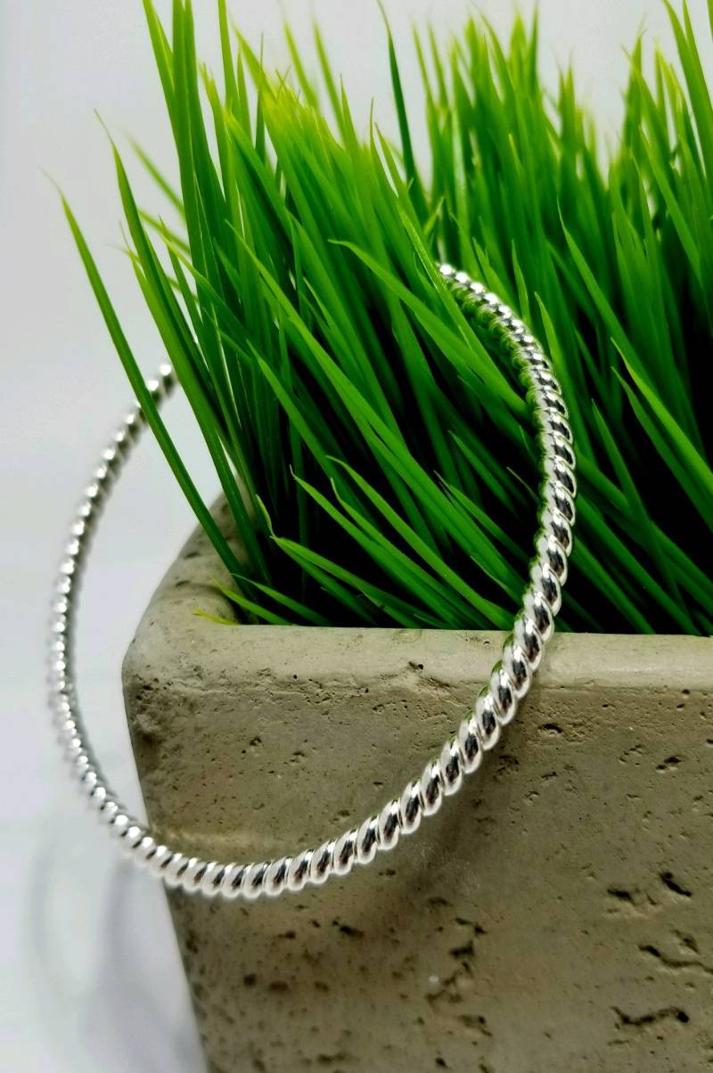 Sterling Silber Twist Armreif Stapelseil Armband von ArbotiqueDesigns